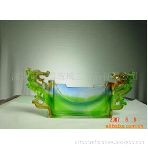 Liu li Artwork-Colored Glaze Business Card Desktop Holder